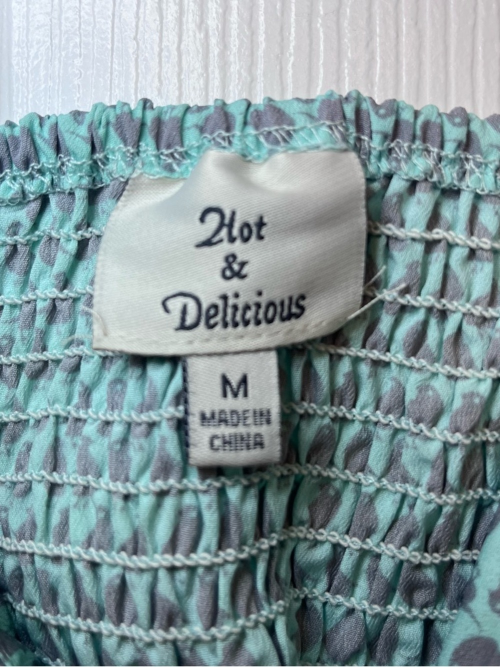 Bird Print Dress by Hot & Delicious - Light Teal w Ruffles - Sz Med - Picture 2 of 8